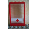 Part No: 2493ac01pb02  Name: Window 1 x 4 x 5 with Solid Studs with Trans-Clear Glass with 5 White Stripes and Red Cross Pattern (Sticker) - Set 6380