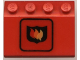 Part No: 2513pb06  Name: Vehicle, Mudguard 3 x 4 Slope with Fire Logo Badge Large Pattern (Sticker) - Set 6571