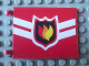 Part No: 2525pb002  Name: Flag 6 x 4 with Fire Logo Badge and White Diagonal Stripes Pattern on Both Sides (Stickers) - Set 7945