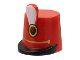 Part No: 2545pb02  Name: Minifigure, Headgear Hat, Imperial Guard Shako with White Plume, Black Brim, Gold Chain and Dark Red Emblem Pattern
