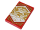 Part No: 26603pb220  Name: Tile 2 x 3 with White Dojo Temple on Gold Background with Gold Trim Pattern (Ninjago Wisdom Banner)