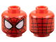 Part No: 28621pb0123  Name: Minifigure, Head Alien with Spider-Man Black Webbing, Large White Eyes with Silver Edges and Black Borders Pattern - Vented Stud