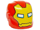 Part No: 28631pb25  Name: Minifigure, Headgear Helmet Armor Plates and Ear Protectors with Yellow Iron Man Mask with White and Medium Azure Eyes Pattern