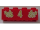 Part No: 3001pb045  Name: Brick 2 x 4 with Gold Holly and  '4' Pattern