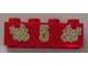 Part No: 3001pb046  Name: Brick 2 x 4 with Gold Holly and  '5' Pattern