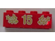 Part No: 3001pb056  Name: Brick 2 x 4 with Gold Holly and '15' Pattern