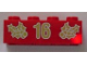 Part No: 3001pb057  Name: Brick 2 x 4 with Gold Holly and '16' Pattern