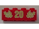 Part No: 3001pb061  Name: Brick 2 x 4 with Gold Holly and '20' Pattern