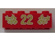 Part No: 3001pb063  Name: Brick 2 x 4 with Gold Holly and '22' Pattern