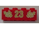 Part No: 3001pb064  Name: Brick 2 x 4 with Gold Holly and '23' Pattern
