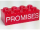 Part No: 3001pb183  Name: Brick 2 x 4 with 'PROMISES' Pattern