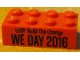 Part No: 3001pb203  Name: Brick 2 x 4 with 'LEGO Build The Change' and 'WE DAY 2016' Pattern