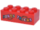 Part No: 3001pb210  Name: Brick 2 x 4 with 'JOKES TRICKS' Pattern (Sticker) - Set 76457