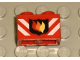 Part No: 3004pb004  Name: Brick 1 x 2 with Fire Logo Badge and White Stripes Pattern