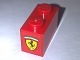 Part No: 3004pb163  Name: Brick 1 x 2 with Ferrari Logo, Black Horse on Yellow Background Pattern on End (Sticker) - Set 10248