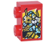 Part No: 3004pb351  Name: Brick 1 x 2 with White, Medium Azure and Gold Jay's Titan Mech and Ninjago Logogram Letter J Pattern (Sticker) - Set 71837