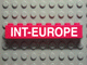 Part No: 3008pb035  Name: Brick 1 x 8 with 'INT-EUROPE' Sans-Serif Pattern