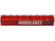 Part No: 3008pb159R  Name: Brick 1 x 8 with White 'AMBULANCE' and Blue Star Of Life Pattern Model Right Side (Sticker) - Set 60116