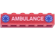 Part No: 3009pb246  Name: Brick 1 x 6 with White 'AMBULANCE' and 2 Blue EMT Star of Life Pattern (Sticker) - Set 60204