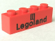 Part No: 3010p30  Name: Brick 1 x 4 with Black Legoland Logo Pattern