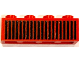 Part No: 3010p40  Name: Brick 1 x 4 with Black Grille with 20 Vertical Lines Pattern