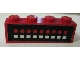 Part No: 3010pb041  Name: Brick 1 x 4 with 9 Red Dots, 9 White Squares on Black Pattern (Sticker)