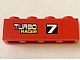 Part No: 3010pb124R  Name: Brick 1 x 4 with '7 TURBO RACER' Pattern Model Right Side (Sticker) - Set 7801