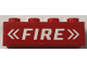 Part No: 3010pb378  Name: Brick 1 x 4 with White 'FIRE' and Chevrons Pattern (Sticker) - Set 60373