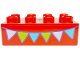 Part No: 3011pb064  Name: Duplo, Brick 2 x 4 with Lavender, Lime and Medium Azure Bunting Pattern