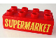 Part No: 3011px7  Name: Duplo, Brick 2 x 4 with 'SUPERMARKET' Text Pattern