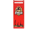 Part No: 30292pb009  Name: Flag 7 x 3 with Bar Handle with 'Gryffindor' and Lion In Shield Pattern (Sticker) - Set 4842