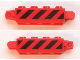 Part No: 30387pb017  Name: Hinge Brick 1 x 4 Locking, 9 Teeth with Black and Red Danger Stripes Pattern on Both Sides (Stickers) - Sets 60161 / 60162
