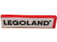 Part No: 30413pb102  Name: Panel 1 x 4 x 1 with Black 'LEGOLAND' on White Background Pattern (Sticker) - Set 40393