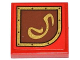 Part No: 3068pb0794R  Name: Tile 2 x 2 with Gold Swirl on Brown Right Rounded Background Pattern (Sticker) - Set 79108