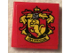 Part No: 3068pb1681  Name: Tile 2 x 2 with HP 'GRYFFINDOR' House Crest on Red Background Pattern (Sticker) - Set 75956