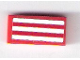 Part No: 3069pb0685  Name: Tile 1 x 2 with Red and White Stripes Pattern (Sticker) - Set 75876
