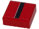 Part No: 3070pb084  Name: Tile 1 x 1 with Black Stripe with White Edge on Red Background Pattern (Sticker) - Set 8147