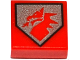 Part No: 3070pb105  Name: Tile 1 x 1 with Red Dragon Head on Silver Pentagonal Shield Pattern