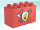 Part No: 31111pb022  Name: Duplo, Brick 2 x 4 x 2 with Fire Department Pattern