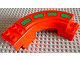 Part No: 31205pb04  Name: Duplo Road Section, Curve with Green Broken Stripe Pattern