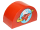 Part No: 31213pb030  Name: Duplo, Brick 2 x 4 x 2 Slope Curved Double with Airplane Circling Globe Pattern
