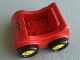 Part No: 31363c02pb01  Name: Duplo Car with Molded Yellow Wheels and Black Smooth Tires with Yellow Number 1 in Circle Pattern