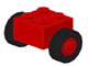 Part No: 3137c01assy1  Name: Brick, Modified 2 x 2 with Red Wheels for Single Tire with Black Tires 14mm D. x 4mm Smooth Small Single (3137c01 / 3139)