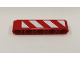 Part No: 32316pb049L  Name: Technic, Liftarm Thick 1 x 5 with Red and White Danger Stripes Pattern Model Left Side (Sticker) - Set 9395