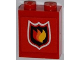 Part No: 3245bpb29  Name: Brick 1 x 2 x 2 with Inside Axle Holder with Fire Logo Badge Small Pattern (Sticker) - Set 7213