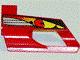 Part No: 32528pb01  Name: Technic, Panel Fairing # 6 Small Short, Large Hole, Side B with Driver in Red Helmet Pattern (Sticker) - Set 8241