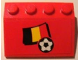 Part No: 3297pb002  Name: Slope 33 3 x 4 with Flag of Belgium and Soccer Ball on Red Background Pattern (Sticker) - Set 3407