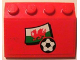 Part No: 3297pb006  Name: Slope 33 3 x 4 with Flag of Wales and Soccer Ball on Red Background Pattern (Sticker) - Set 3407