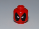 Part No: 3626cpb0703  Name: Minifigure, Head Male Mask Black with White Eye Holes Pattern (Deadpool) - Hollow Stud