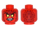 Part No: 3626cpb1511  Name: Minifigure, Head Alien Lava Monster with Yellow Eyes, Dark Red Rocks, and Open Mouth with Fangs Pattern - Hollow Stud